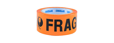 MARBIG FRAGILE PACKAGING TAPE 6-PACK ORANGE 48MM X 66M