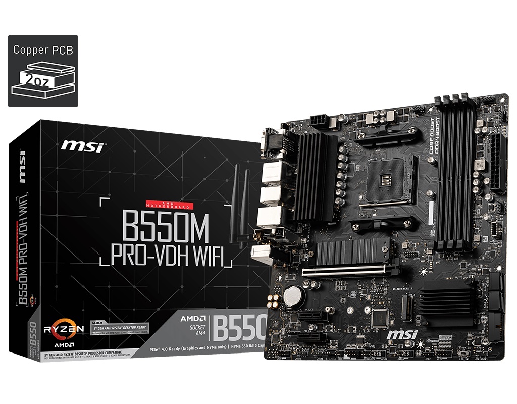MSI B550M PRO-VDH WIFI MOTHERBOARD FOR RELIABLE BUILDS