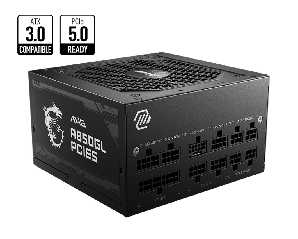 MSI MAG A850GL PCIE5 850W GOLD ATX 3.0 POWER SUPPLY