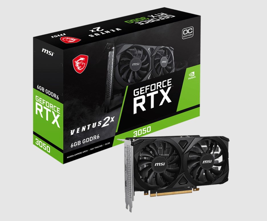 MSI RTX 3050 VENTUS 2X 6G OC GRAPHICS CARD FOR GAMING