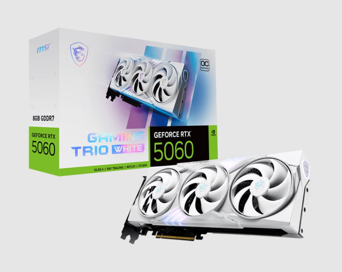 MSI GEFORCE RTX 5060 8G GAMING TRIO OC WHITE GRAPHICS CARD