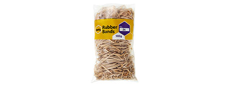 UNSPECIFIED MANUFACTURER NATURAL RUBBER BANDS 500G BULK PACK - VARIOUS SIZES