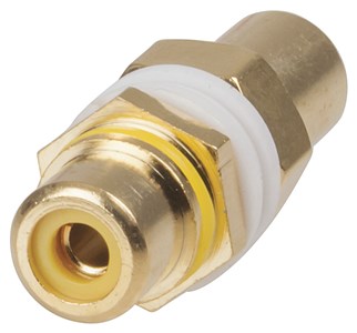 GENERIC/UNSPECIFIED MANUFACTURER YELLOW PANEL MOUNT RCA ADAPTORS - GOLD PLATED CONNECTORS