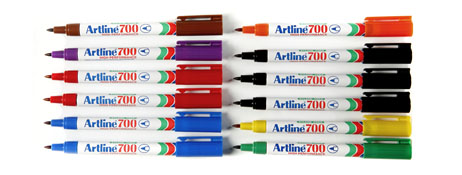 UNSPECIFIED MANUFACTURER PERMANENT MARKER PENS - ASSORTED COLOURS, FINE LINE, 0.7MM