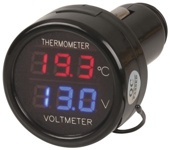 GENERIC/UNSPECIFIED MANUFACTURER 12V/24V DIGITAL VOLTAGE & TEMP DISPLAY PLUG