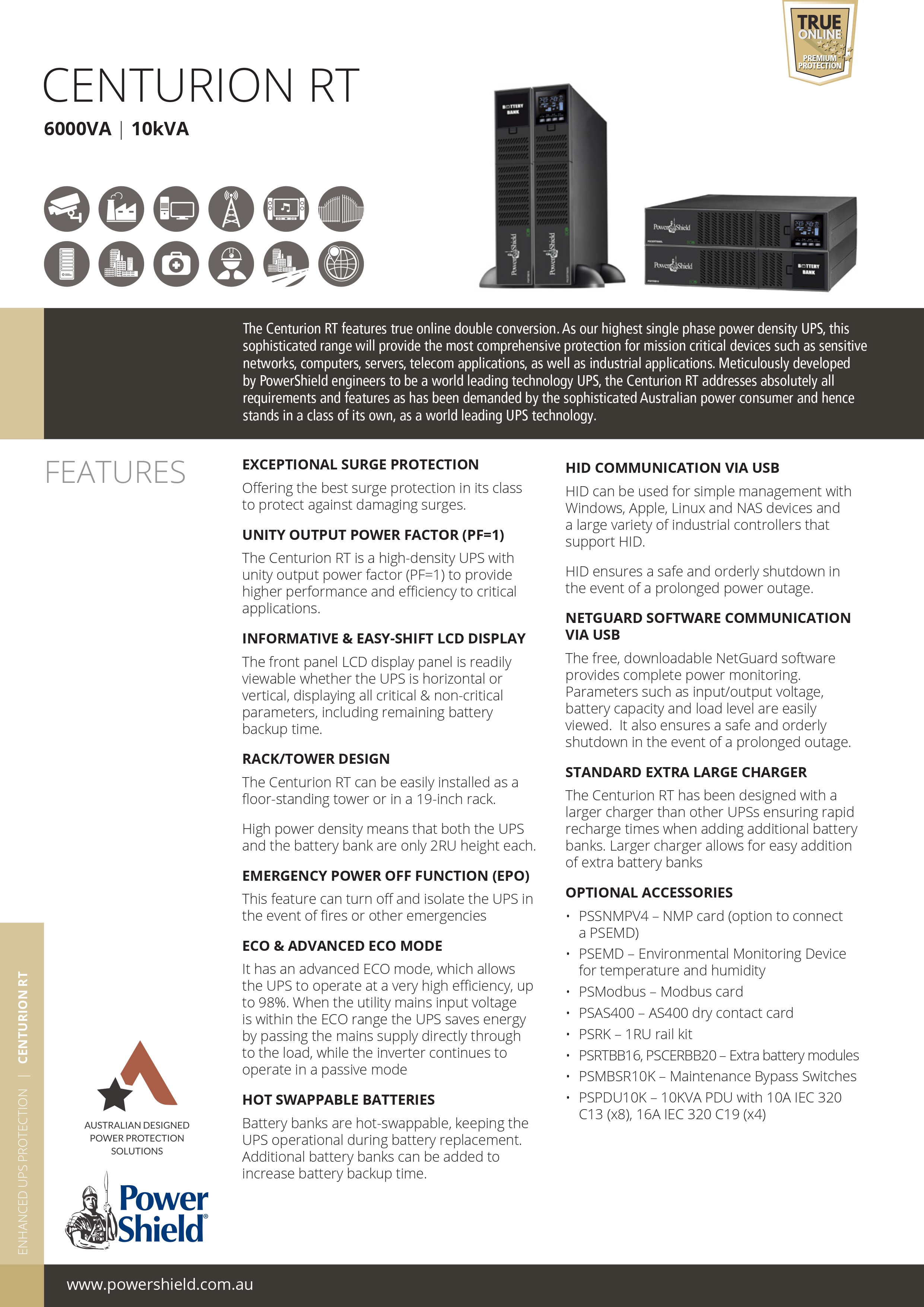 POWERSHIELD 1000VA LINE-INTERACTIVE UPS FOR HOME & OFFICE