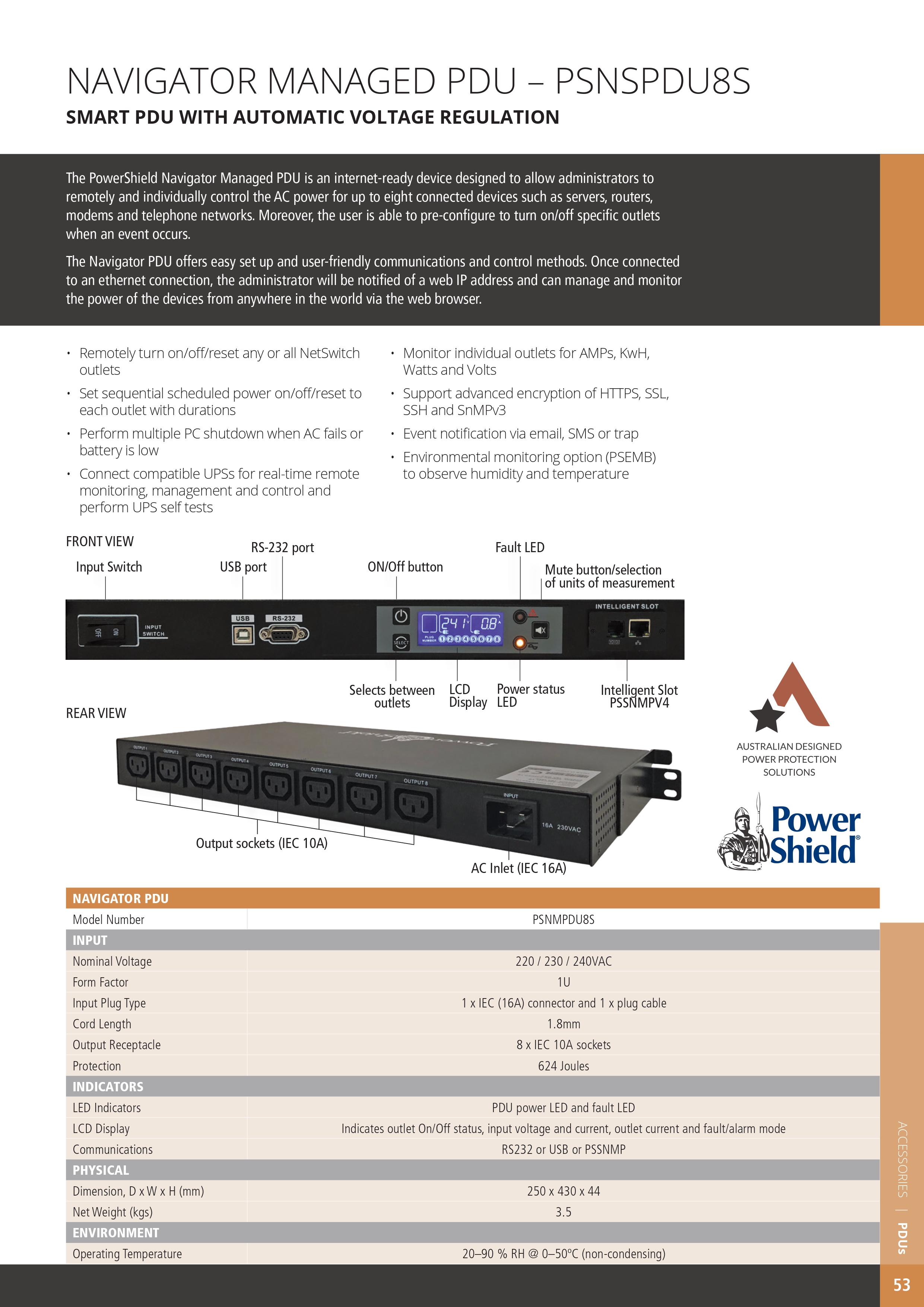 POWERSHIELD 8-OUTLET SURGE PROTECTOR FOR RELIABLE DEVICE SAFETY