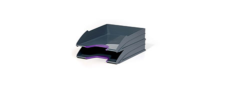 VARICOLOR® PURPLE LETTER TRAYS - STACKABLE DESK ORGANISATION