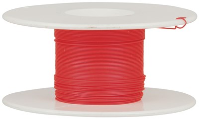 UNSPECIFIED MANUFACTURER RED HOOK UP WIRE SPOOL 30M - 30 SWG SILVER CORE