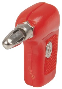 UNSPECIFIED MANUFACTURER RELIABLE RED RIGHT ANGLE BANANA PLUG FOR AUDIO CONNECTIONS