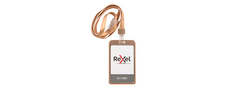 REXEL ROSE GOLD ID CARD HOLDER & LANYARD SET