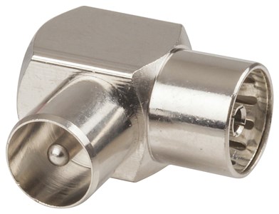 GENERIC/UNSPECIFIED MANUFACTURER RIGHT ANGLE 75 OHM COAXIAL ADAPTOR PLUG TO SOCKET