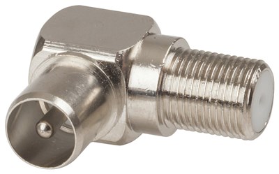 GENERIC/UNSPECIFIED MANUFACTURER RIGHT ANGLE 75 OHM TV PLUG TO F81 SOCKET ADAPTOR
