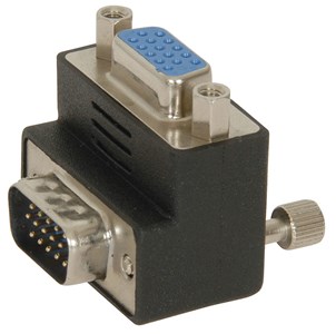 RIGHT ANGLE VGA PLUG TO SOCKET ADAPTER FOR TIGHT SPACES