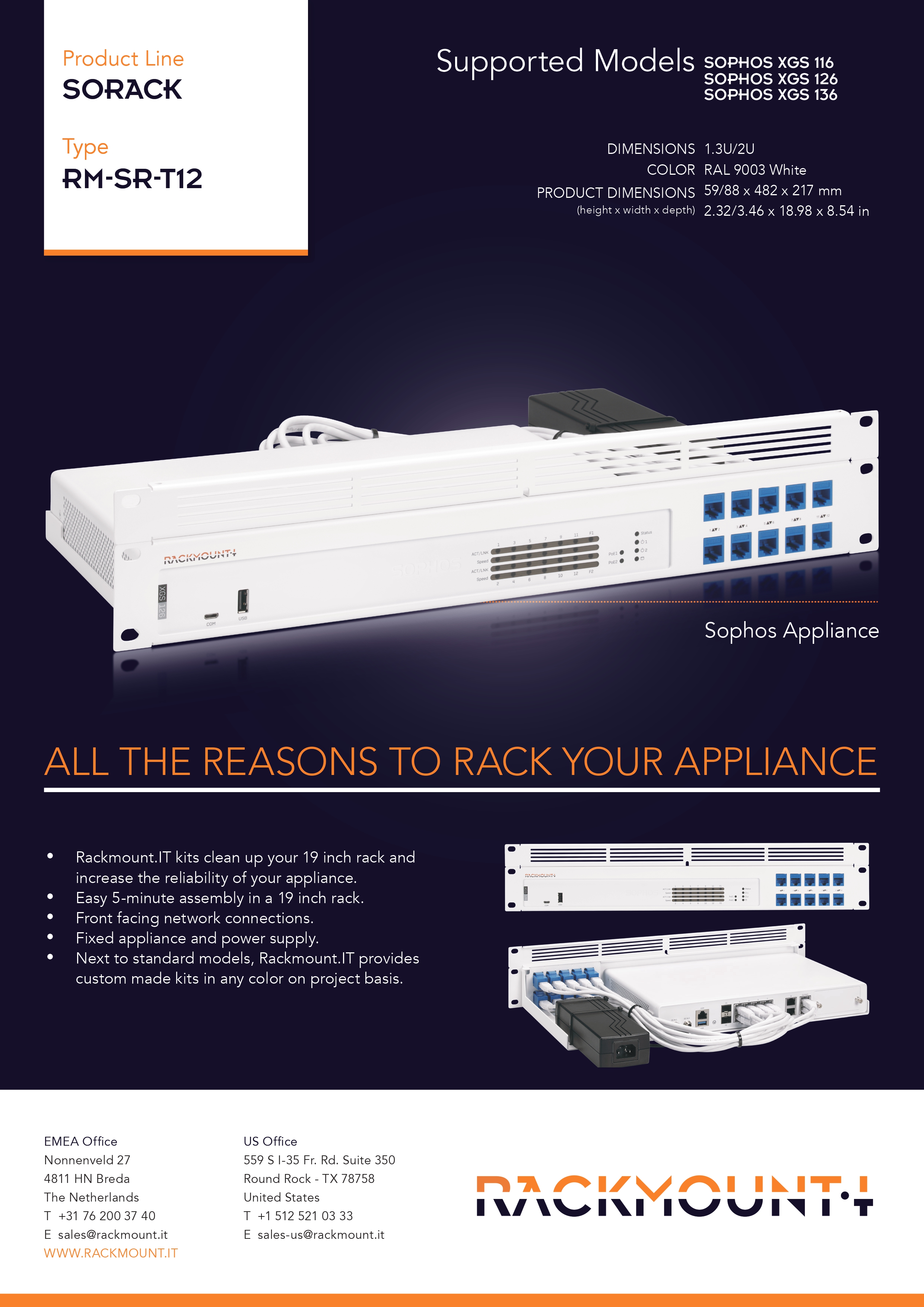RACKMOUNT.IT SERVER RACK SECURITY DOOR FOR 12U ENCLOSURES