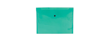 GENERIC A4 TRANSPARENT GREEN DOCUMENT FOLDER WITH PRESS STUD CLOSURE