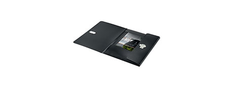 UNSPECIFIED MANUFACTURER DURABLE BLACK PP 3-FLAP FOLDER FOR SECURE DOCUMENT FILING