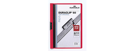 UNSPECIFIED MANUFACTURER DURABLE RED A4 PRESENTATION FOLDER WITH 5-YEAR CLIP GUARANTEE