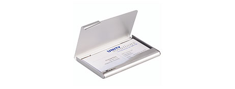 GENERIC/UNSPECIFIED MANUFACTURER SLIMLINE SILVER ALUMINIUM BUSINESS CARD HOLDER FOR PROFESSIONALS
