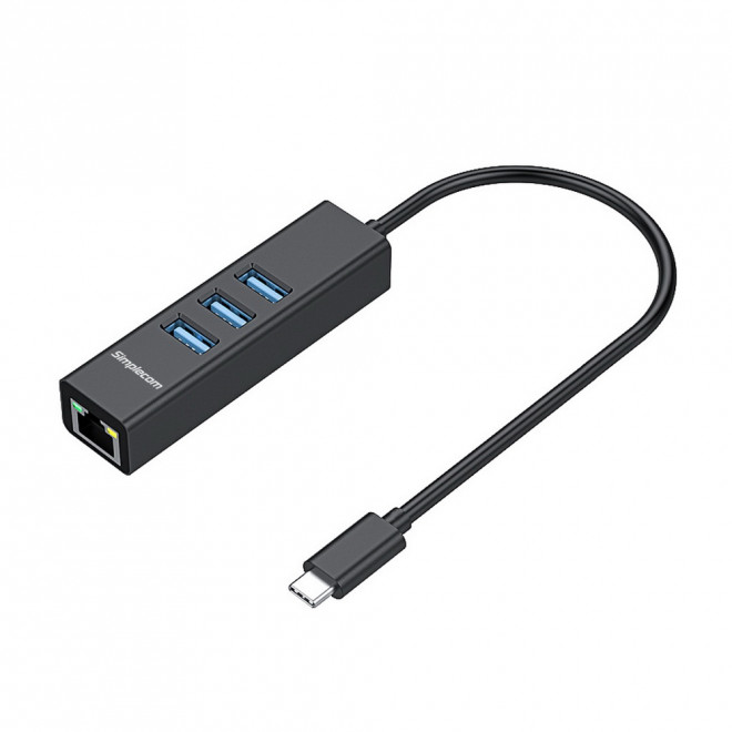 SIMPLECOM 4-PORT USB 3.0 HUB - BLACK FOR PC/LAPTOP