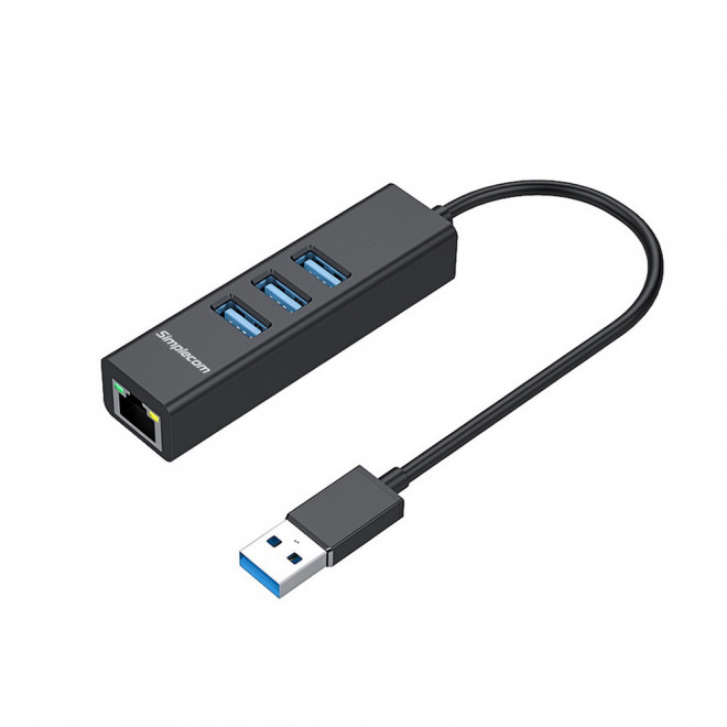 SIMPLECOM 4-PORT USB 3.0 HUB BLACK - FAST DATA TRANSFER