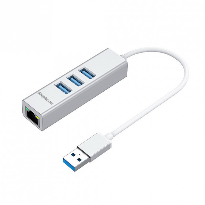 SIMPLECOM 4-PORT USB 3.0 HUB - SILVER | FAST DATA TRANSFER