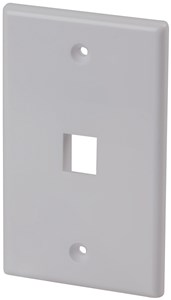 UNSPECIFIED MANUFACTURER (ASSUMING GENERIC/STANDARD COMPONENT) KEYSTONE WALL PLATE SINGLE WHITE FOR FLUSH MOUNT INSTALLATION