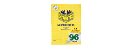 SPIRAX 96 PAGE STAPLE BOUND EXERCISE BOOK 8MM RULED