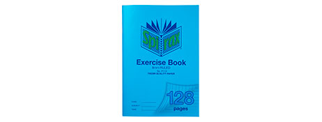 SPIRAX A4 128 PAGE EXERCISE BOOK - 8MM RULED, RED MARGIN
