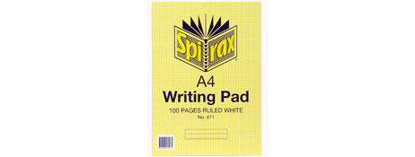 SPIRAX A4 WRITING PAD - 100 PAGES, TOP BOUND