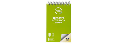 SPIRAX KODE NOTEBOOK 300 PAGES 220X112MM RULED BLACK