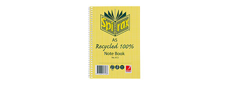 SPIRAX RECYCLED A5 NOTEBOOK - 120 PAGES, 70GSM