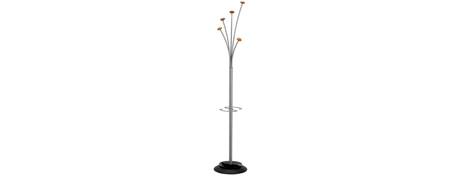 UNSPECIFIED MANUFACTURER ADJUSTABLE WOODEN HOOK COAT STAND WITH UMBRELLA HOLDER