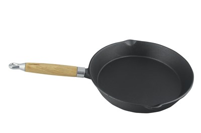 GENERIC COOKWARE STURDY FRYPAN WITH COOL GRIP WOODEN HANDLE FOR HOME COOKING