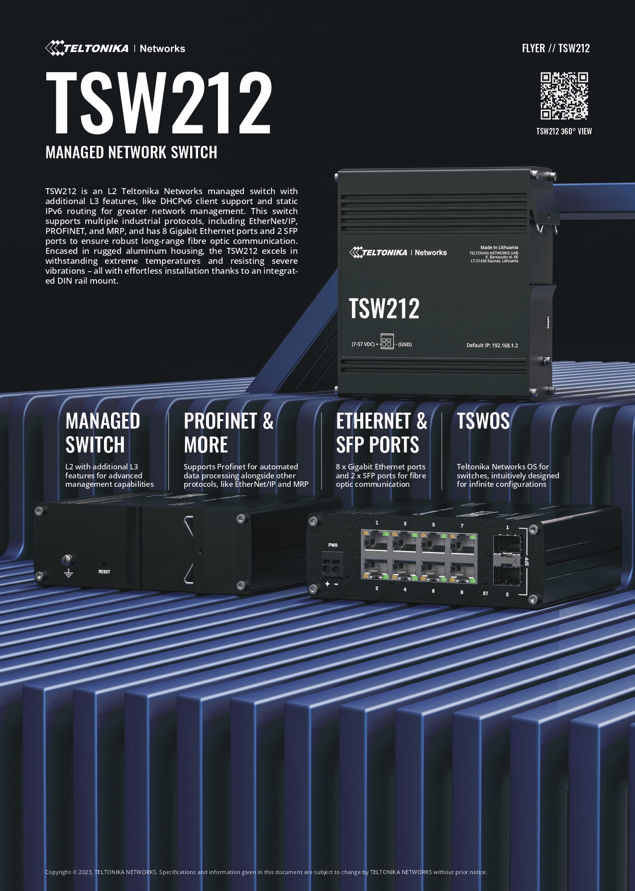 TELTONIKA TSW212000000 INDUSTRIAL ETHERNET SWITCH