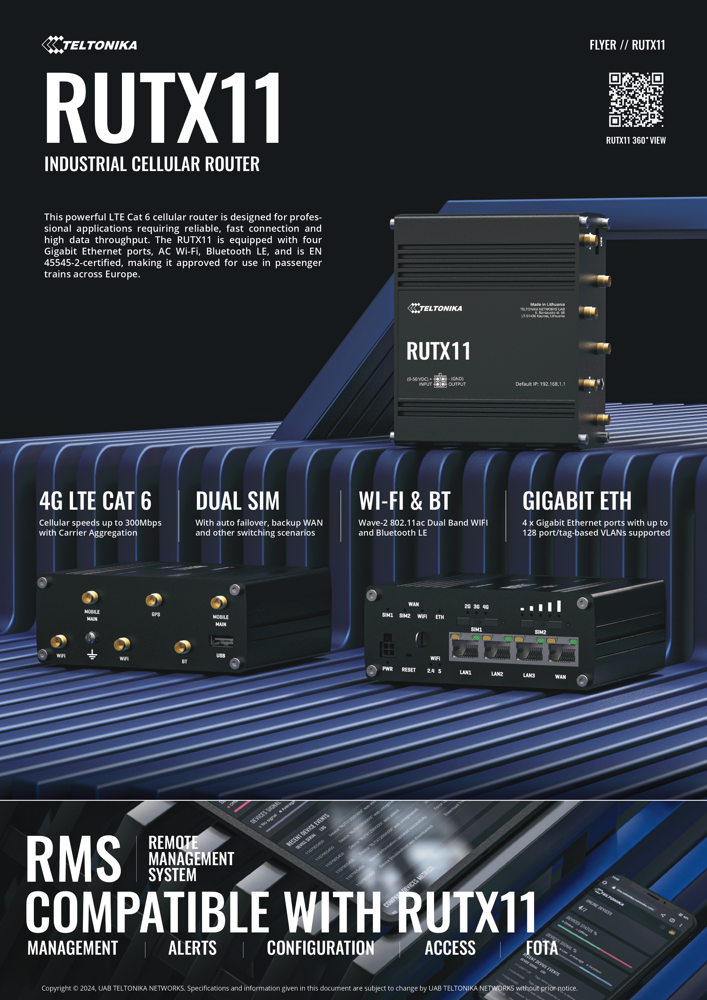 TELTONIKA RUTX11 INDUSTRIAL 4G/LTE ROUTER FOR RELIABLE CONNECTIVITY