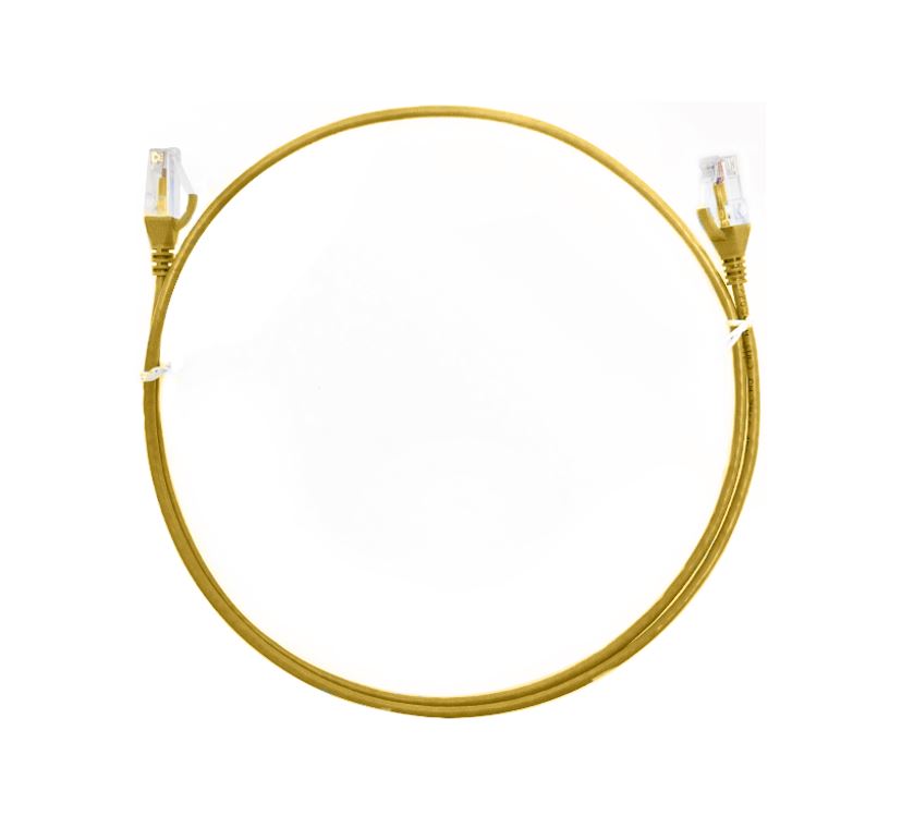 8WARE 2M THIN YELLOW CAT6 ETHERNET CABLE FOR FAST NETWORKING