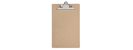 UNSPECIFIED MANUFACTURER DURABLE FOOLSCAP CLIPBOARD WITH METAL CLIP & HANGING HOOK