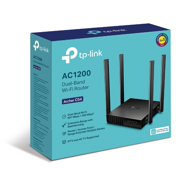 TP-LINK ARCHER C54 AC1200 DUAL-BAND WI-FI ROUTER FOR HOME