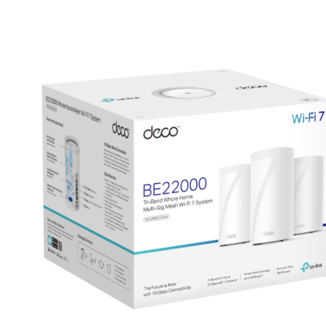 TP-LINK DECO BE85 WHOLE HOME WI-FI 7 MESH SYSTEM (3-PACK)