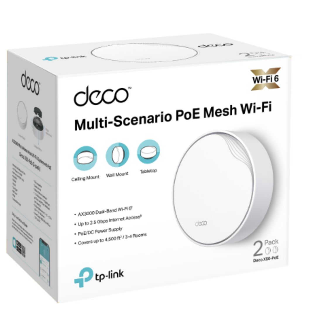 TP-LINK DECO X50 POE MESH WI-FI 6 SYSTEM (2-PACK)