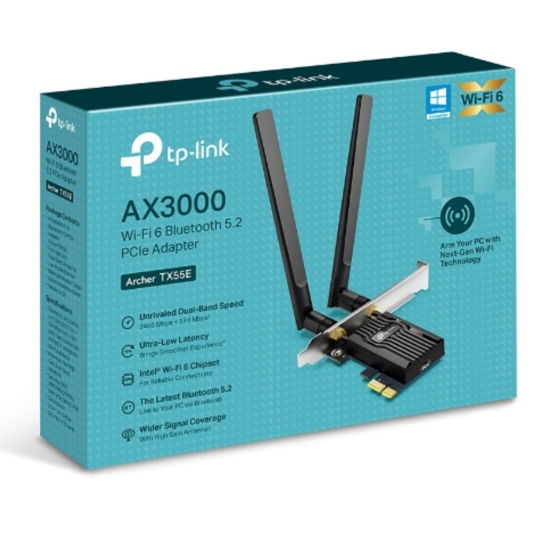 TP-LINK ARCHER TX55E WI-FI 6 PCIE ADAPTER FOR PC
