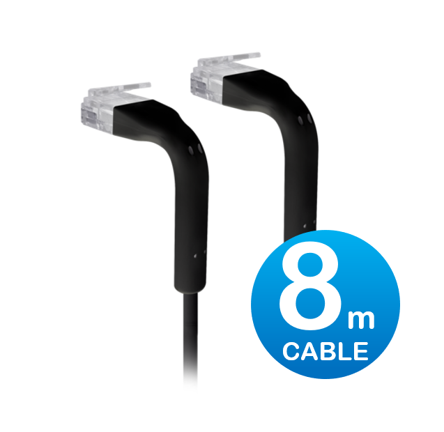 UBIQUITI 8M BLACK RJ45 PATCH CABLE FOR RELIABLE NETWORKING