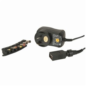 UNSPECIFIED MANUFACTURER VARIABLE DC POWER SUPPLY 3-12V WITH 7 PLUGS & USB OUTLET