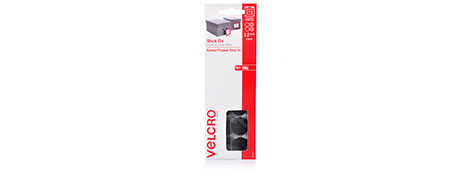 VELCRO BRAND BLACK STICK ON DOTS 22MM - FAST FASTENING
