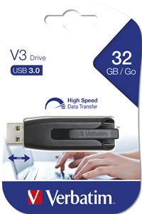 VERBATIM STORE 'N' GO V3 32GB USB 3.0 FLASH DRIVE