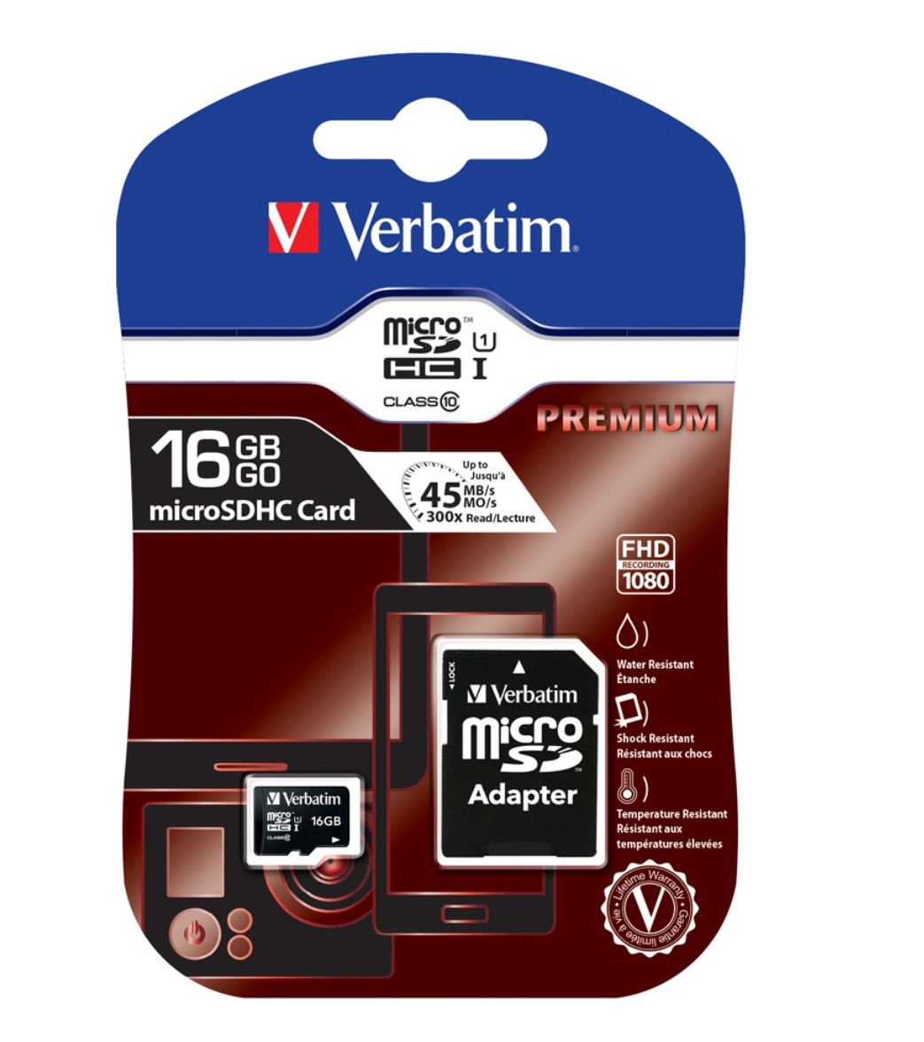 VERBATIM 64GB MICROSDXC CARD WITH ADAPTER - FAST STORAGE