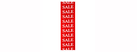 QUIKSTIK VIBRANT VERTICAL SALE BANNER FOR RETAIL DISPLAYS