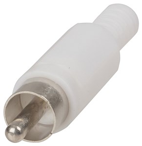 GENERIC/UNSPECIFIED MANUFACTURER WHITE RCA PLUG PLASTIC CONNECTOR FOR AUDIO/VIDEO REPAIRS