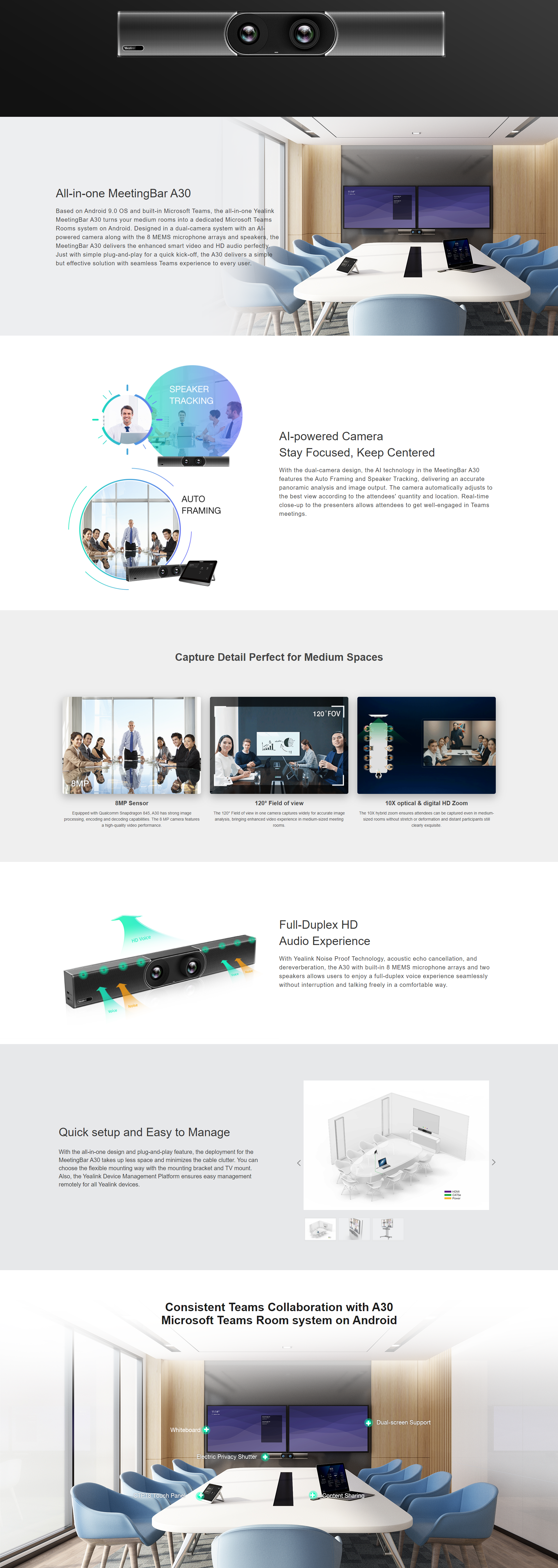 YEALINK A30-010-TEAMS VIDEO CONFERENCING BAR FOR TEAMS